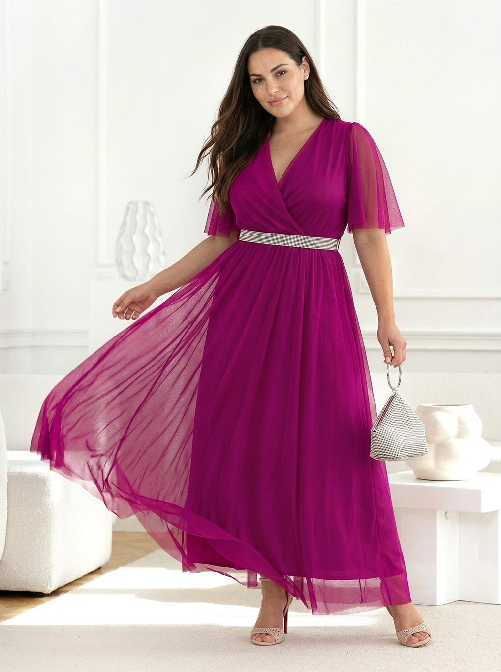 Tilla svētku kleita ar jostiņu (One size/M-2XL)