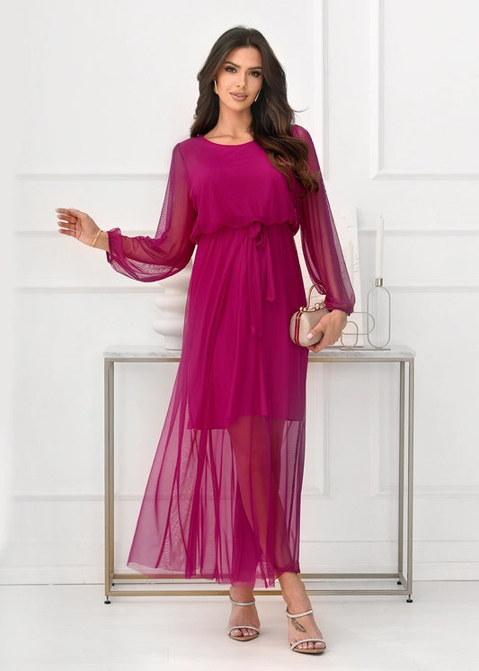 Fuksiju rozā tilla kleita (One size/S-L)