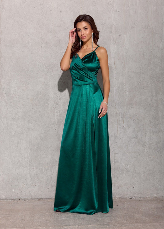 satīna garā vakarkleita svētku kleita pasākumiem