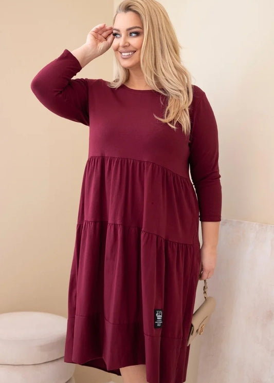 Bordo plus size kleita (One size/XL-3XL)
