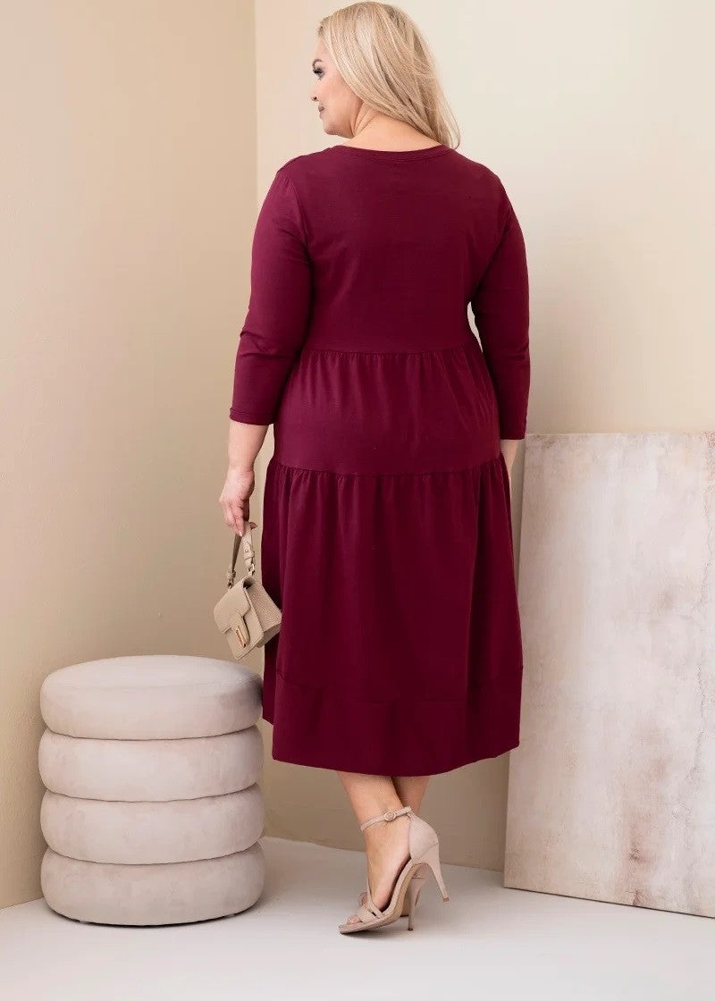 Bordo plus size kleita (One size/XL-3XL)