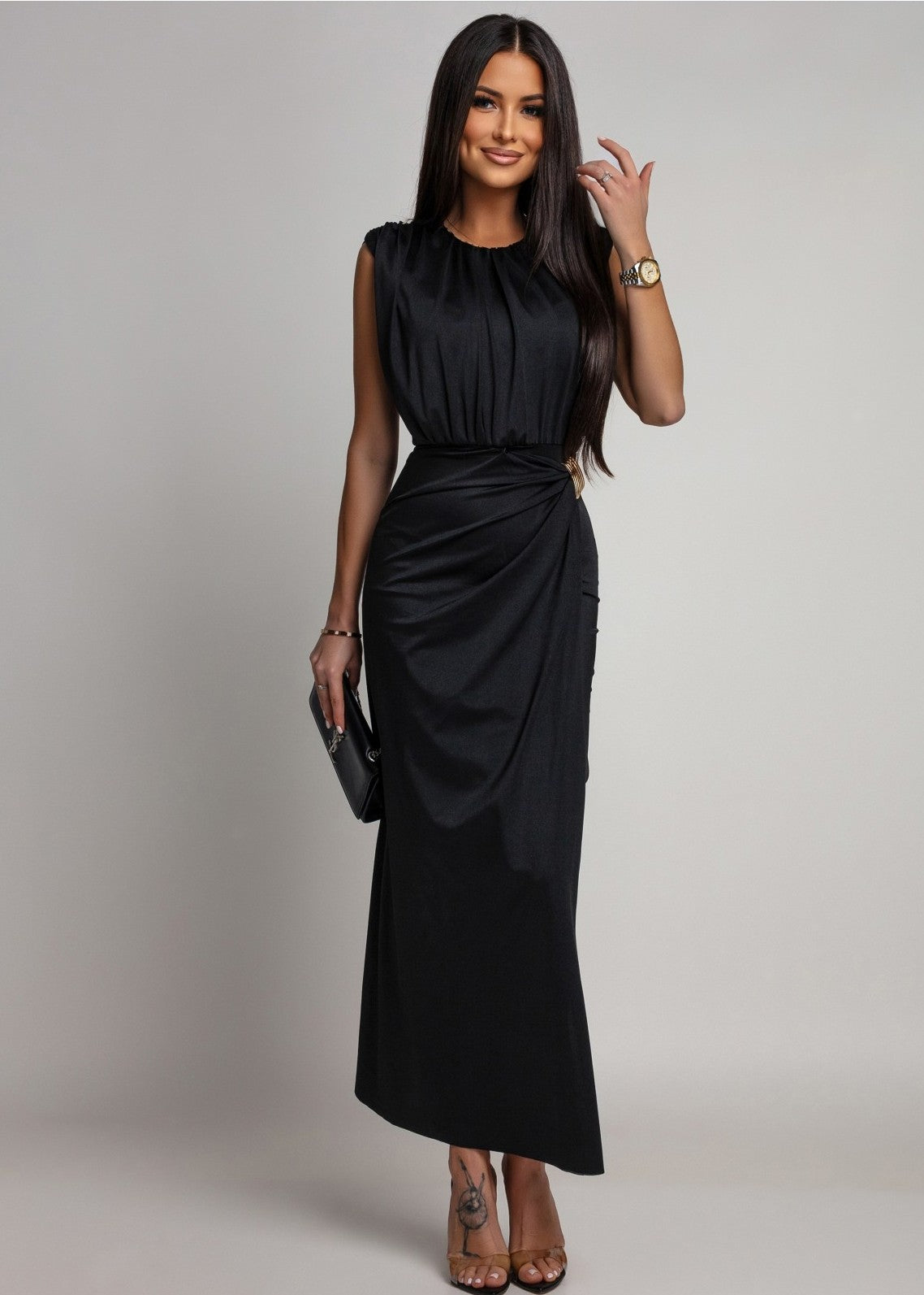 Melna eleganta kleita (One size/XS-M)