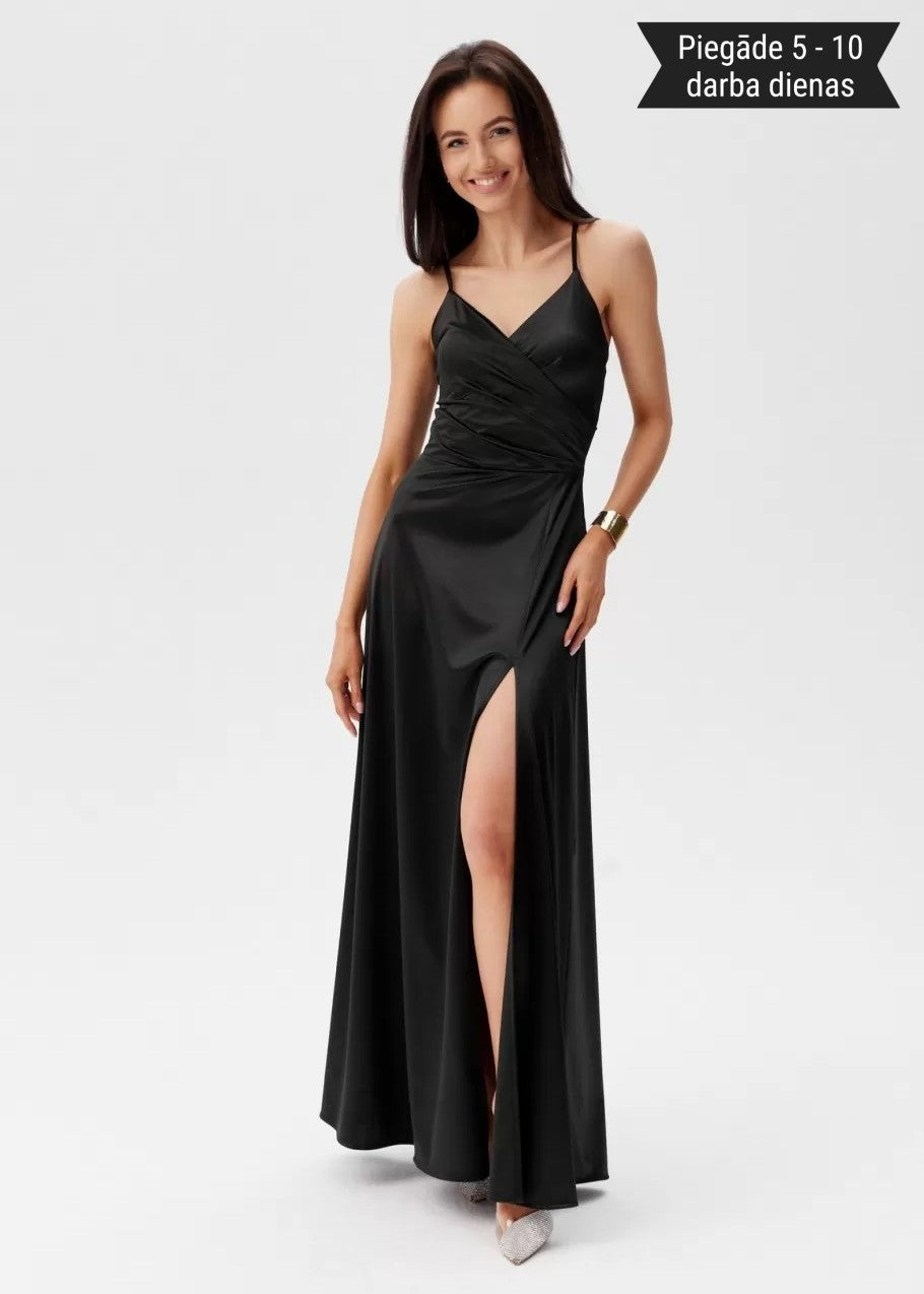 Mena satīna vakarkleita ar šņorējamu muguru (S; M; L; XL)