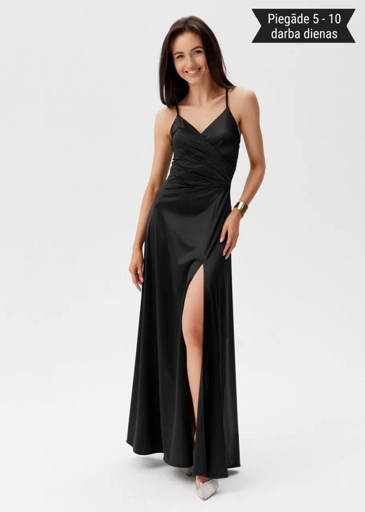 Mena satīna vakarkleita ar šņorējamu muguru (S; M; L; XL)