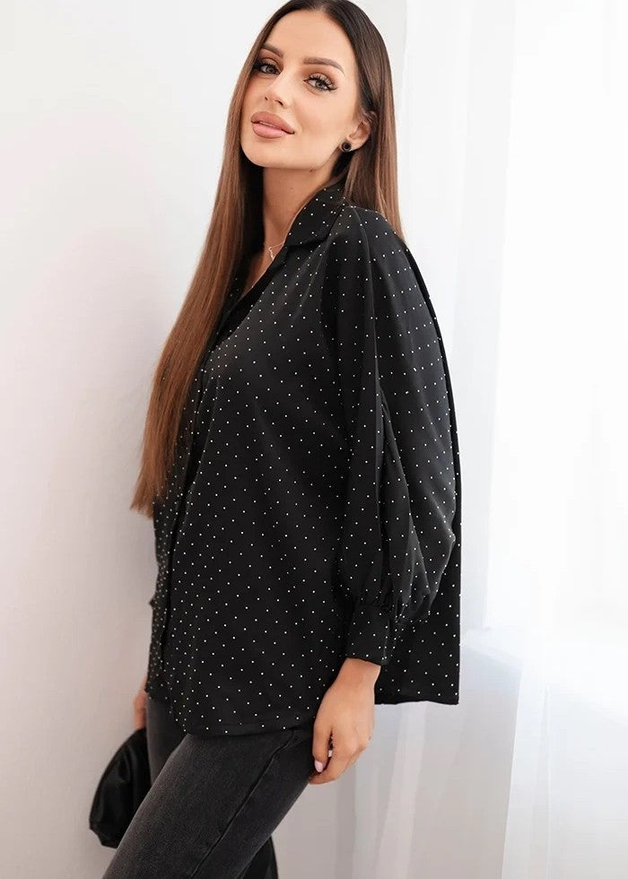 svētku blūze ar spīdumiem