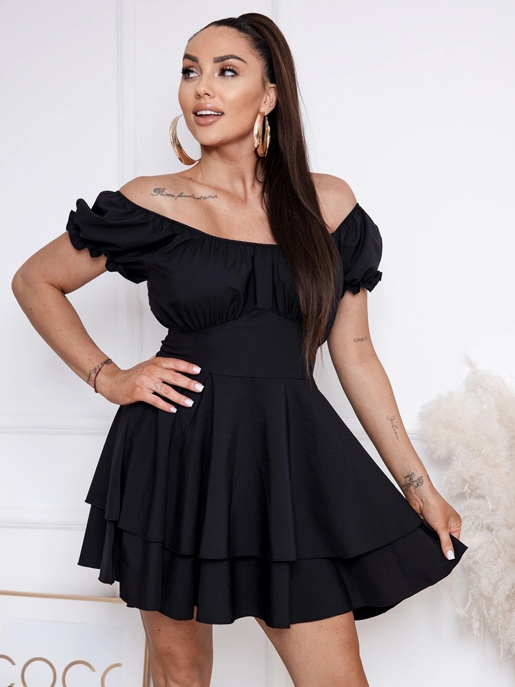 Melna mini kleita (One size/XS-M)