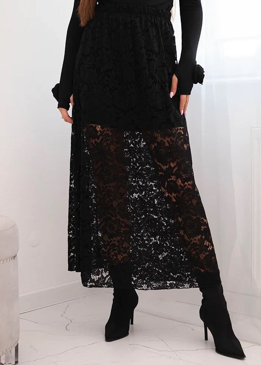 Melni mežģīņu svārki