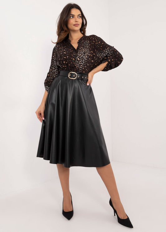 Melni eko ādas svārki (One size/S-L)