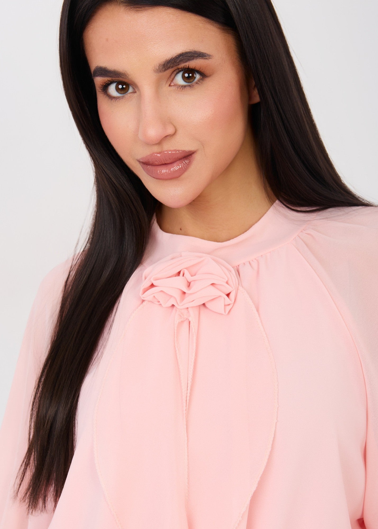 Rozā šifona mini kleita (One size/S-L)