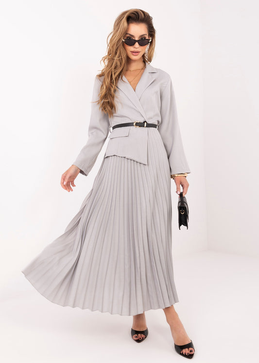 Pelēka midi kleita (One size/S-L)
