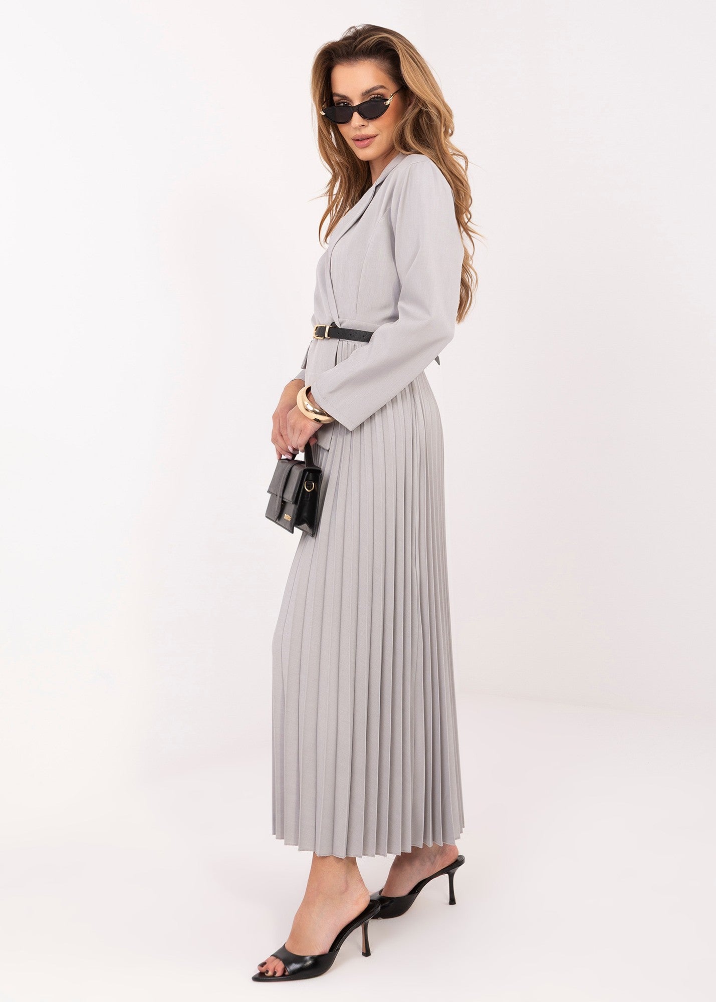 Pelēka midi kleita (One size/S-L)