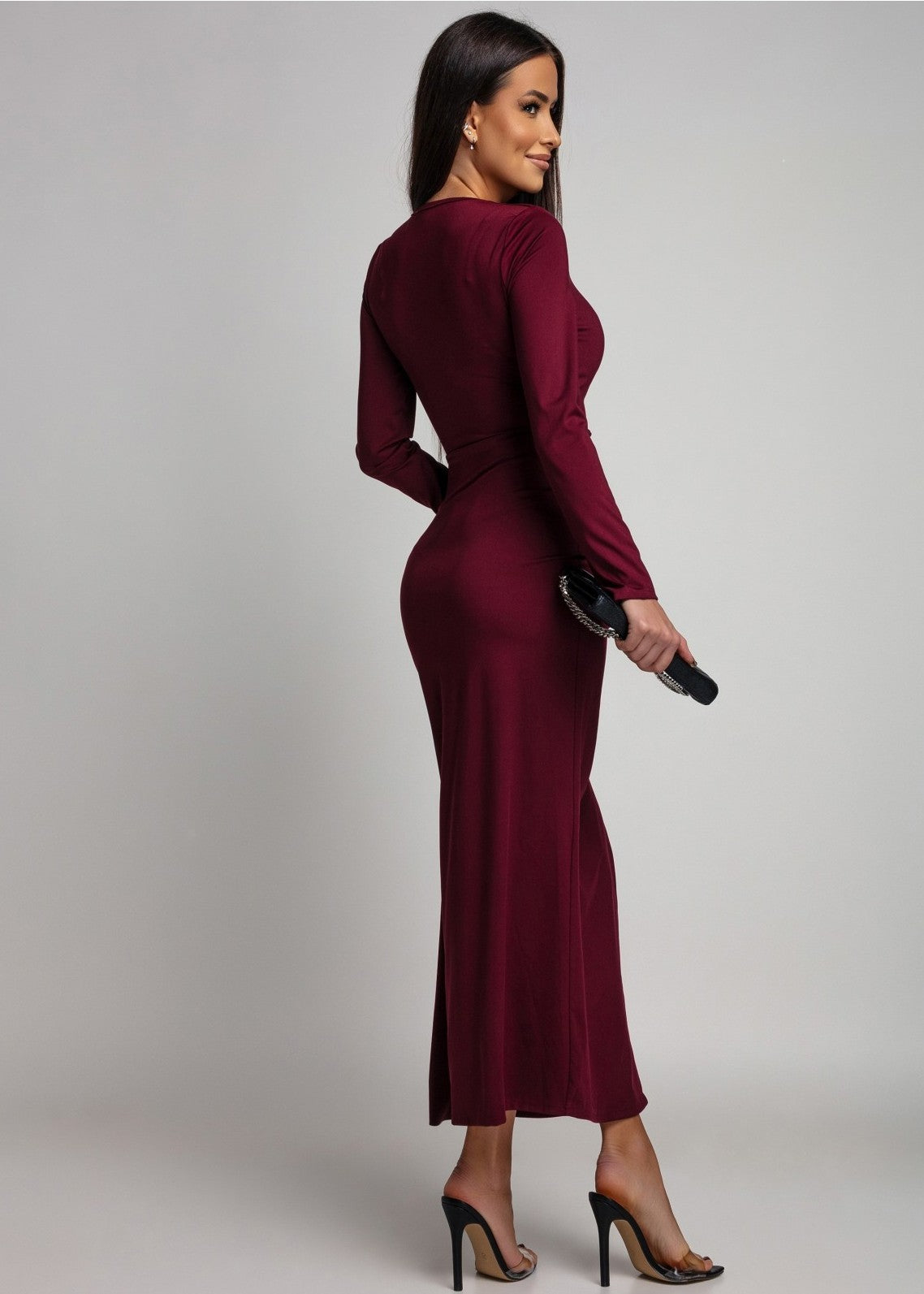 Bordo pieguļoša kleita (One size/XS-M)