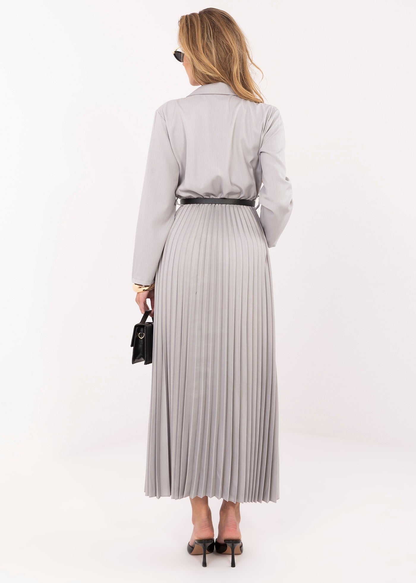Pelēka midi kleita (One size/S-L)