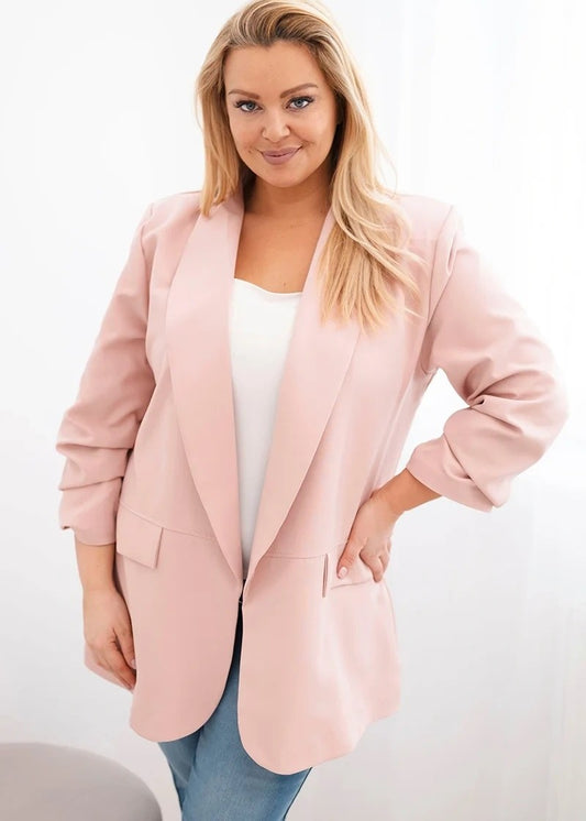 Pūderrozā plus size žakete (One size/XL-3XL)