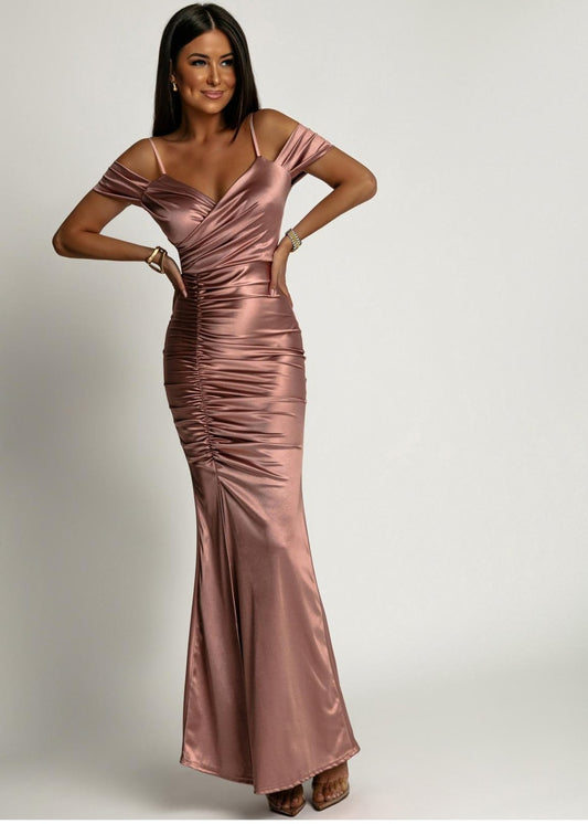 Rozā garā vakarkleita (XS/S)