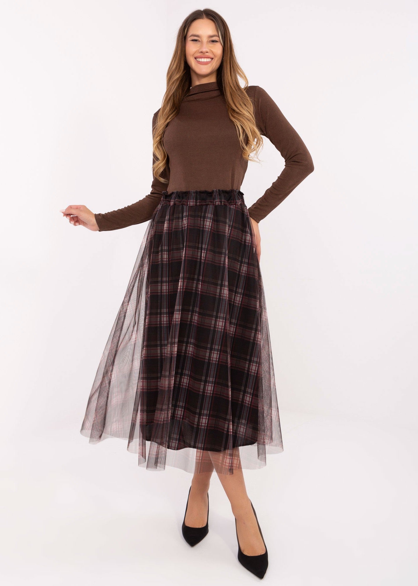 Rūtaini tilla midi svārki (One size/S-L)