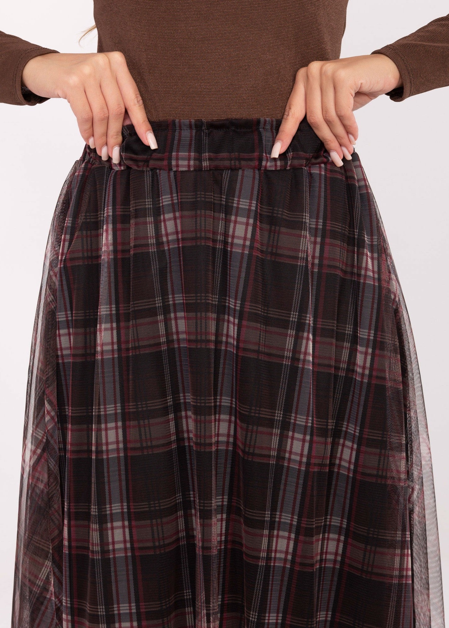 Rūtaini tilla midi svārki (One size/S-L)