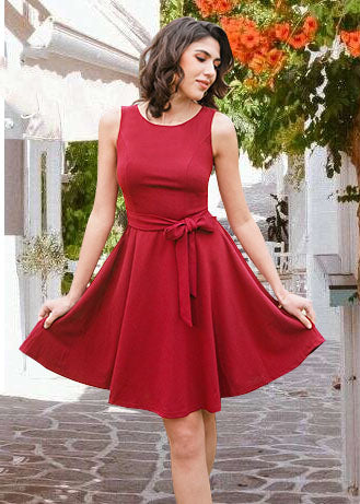 Sarkana kleita ar jostiņu (S; M; L; XL)