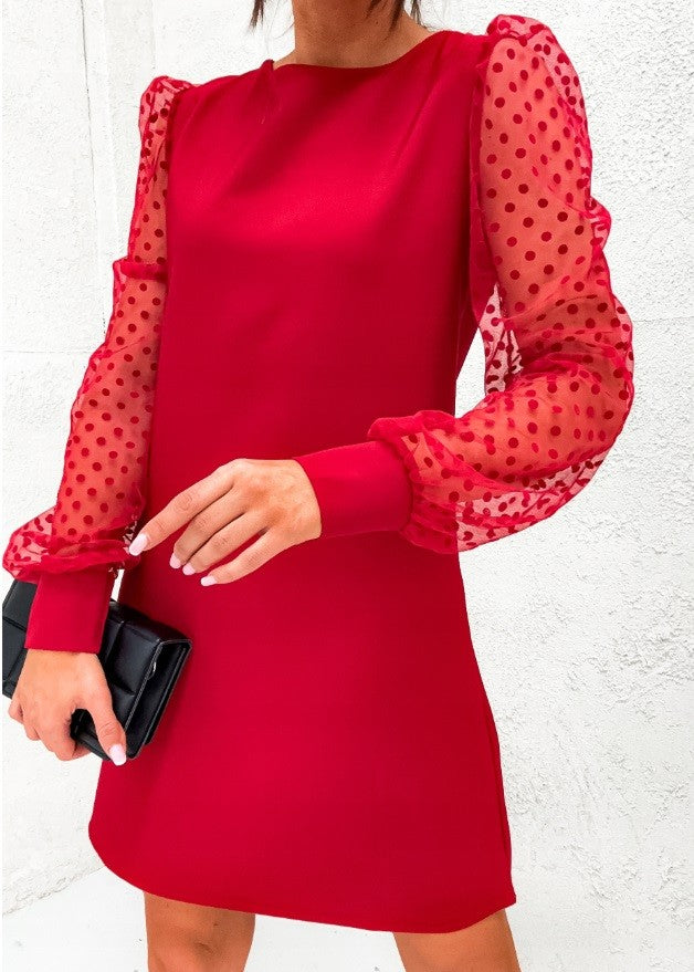 Sarkana kleita ar tilla piedurknēm (S; M; L; XL)