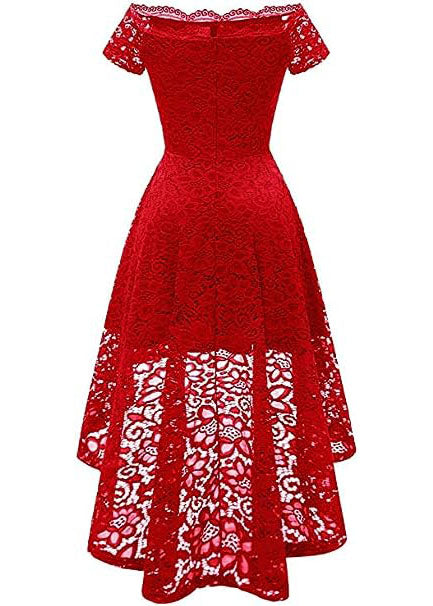 Sarkana mežģīņu kleita (L; XL)