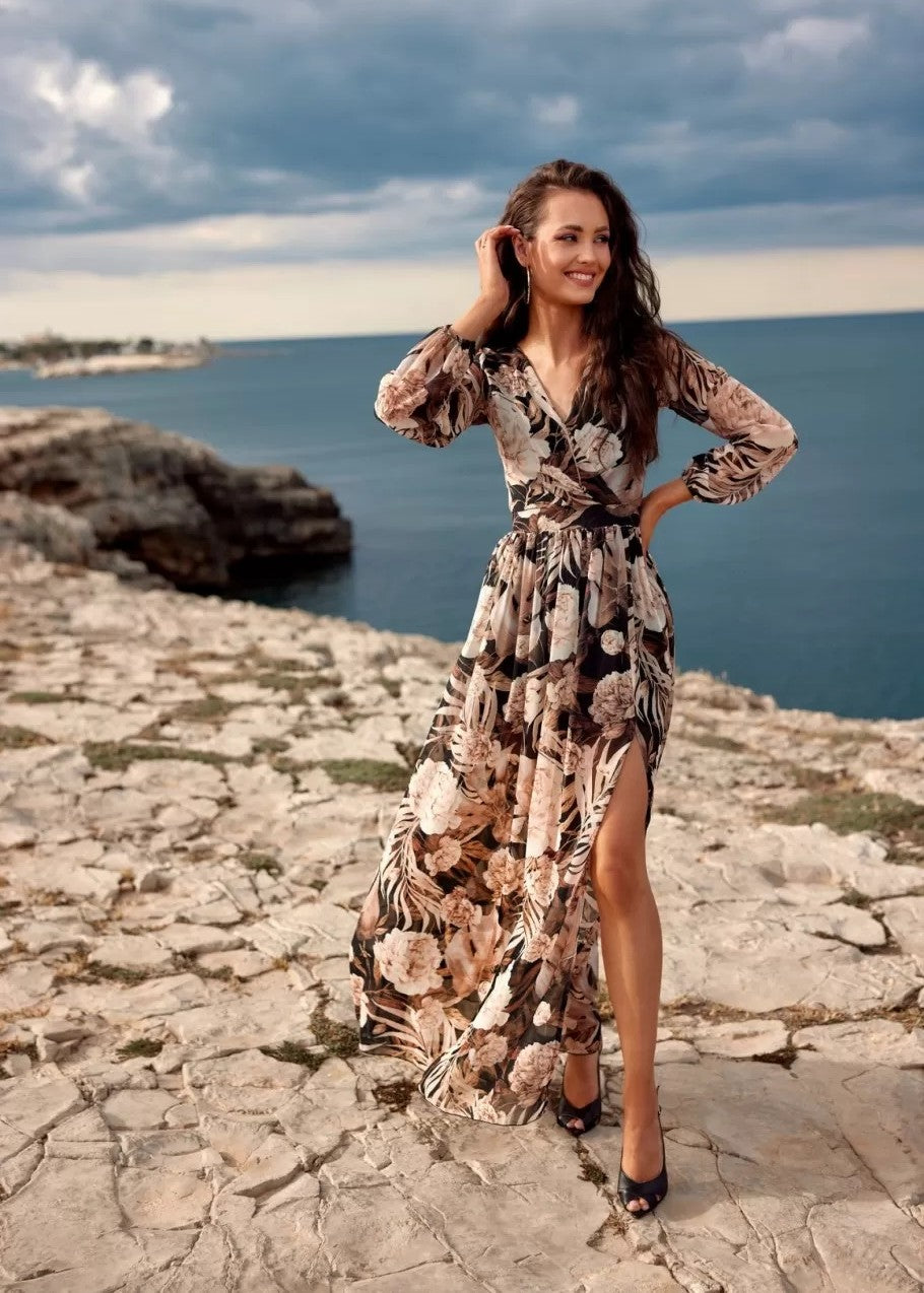 Raiba šifona garā kleita (M; XL)