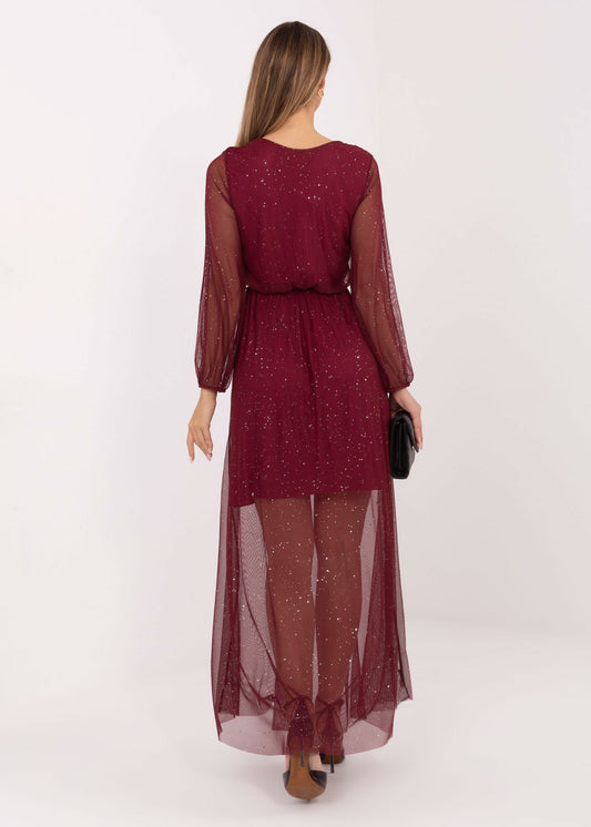 Bordo spīdīga kleita (One size/S-L)