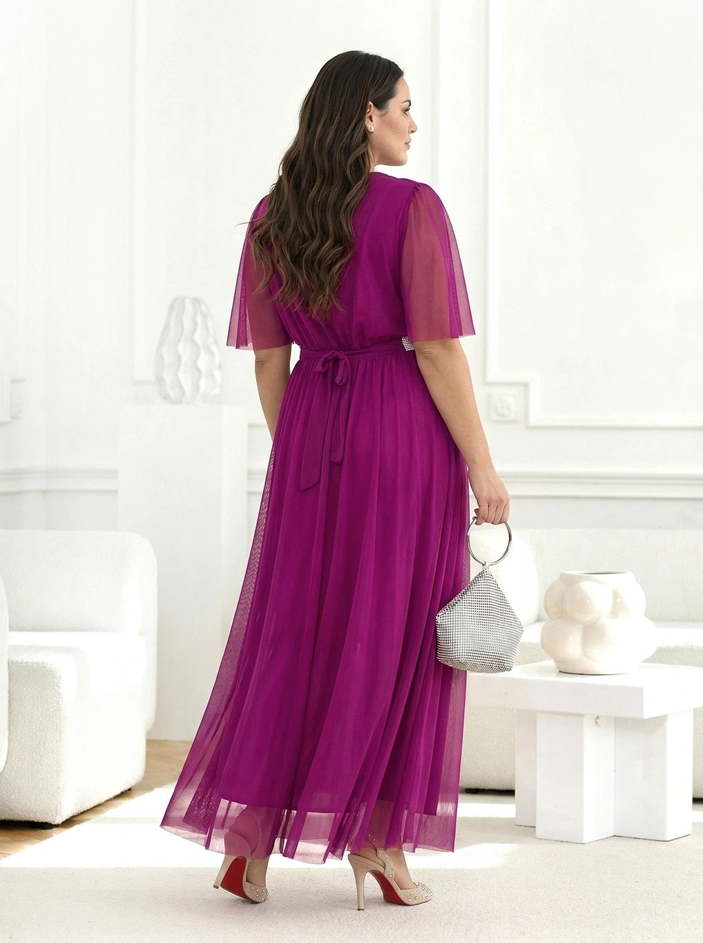 Tilla svētku kleita ar jostiņu (One size/M-2XL)