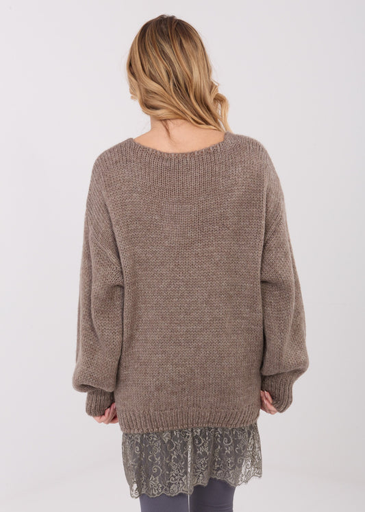 Džemperis ar mežģīni (one size/S-XL)