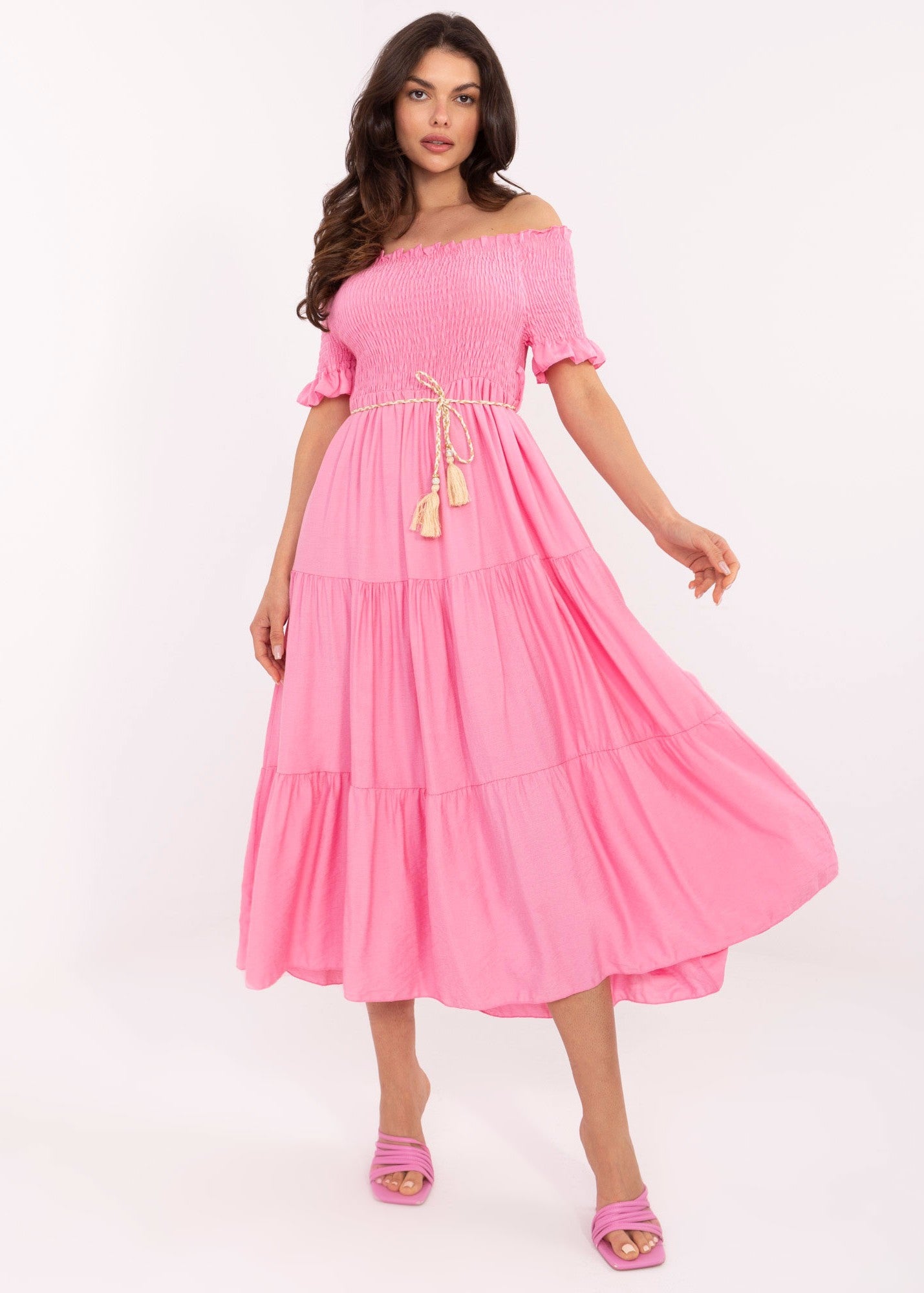 Rozā vasaras kleita (One size/S-L)