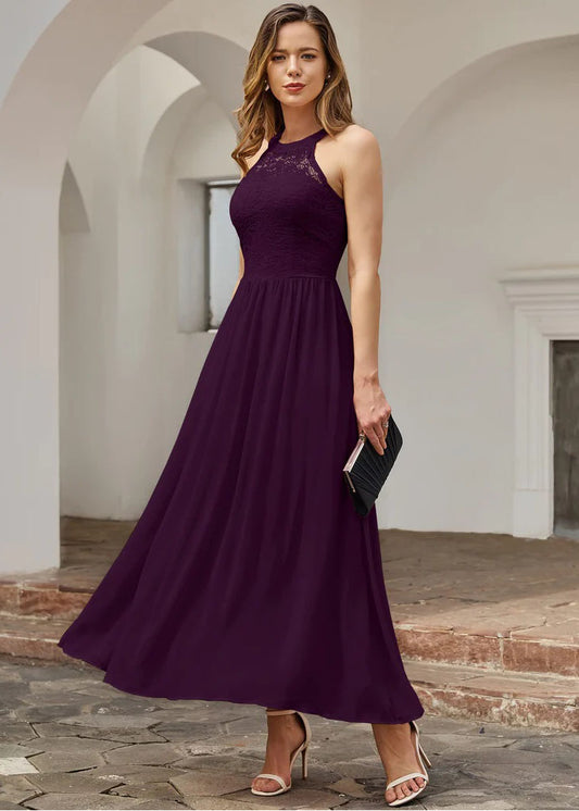 Vīnogu krāsas garā kleita (XL)