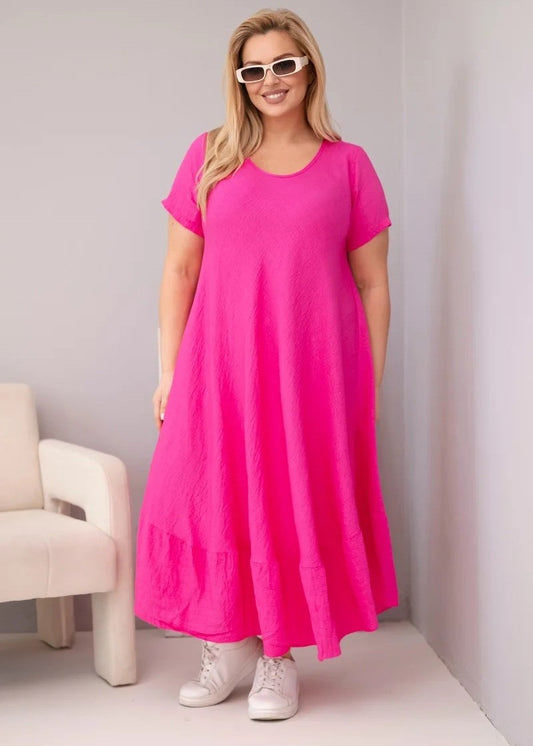 Fuksiju viskozes kleita (One size/XS-3XL)