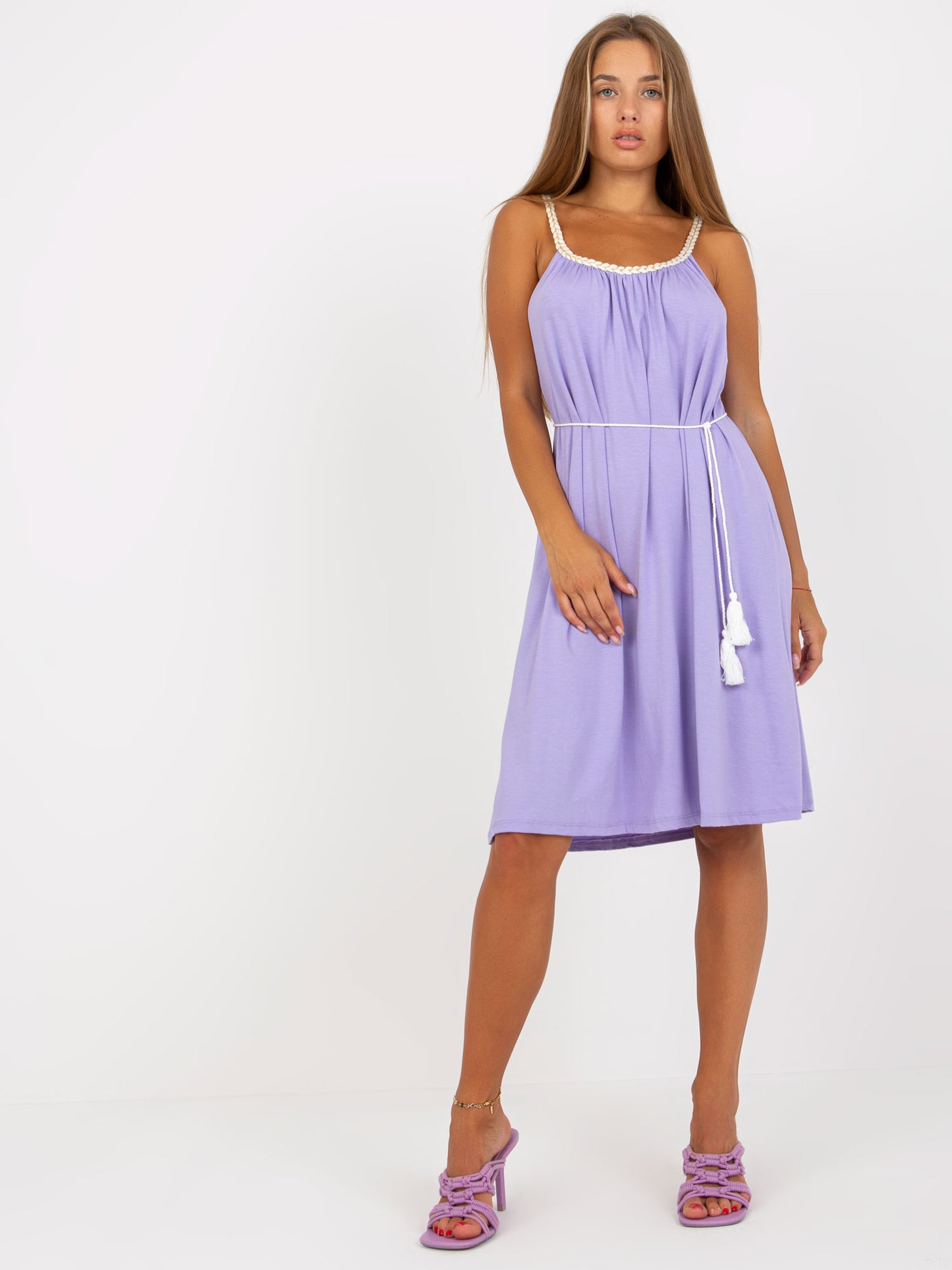 Gaiši violeta viskozes kleita(One size)